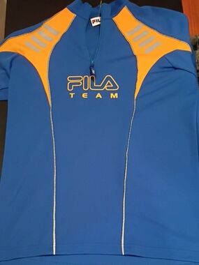 FILA Blue and Orange Team Swim Rash Guard